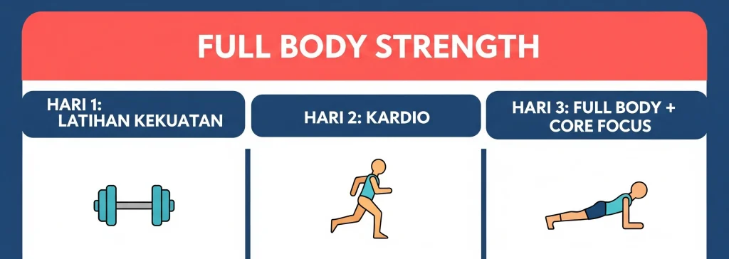 jadwal latihan gym 3 kali seminggu