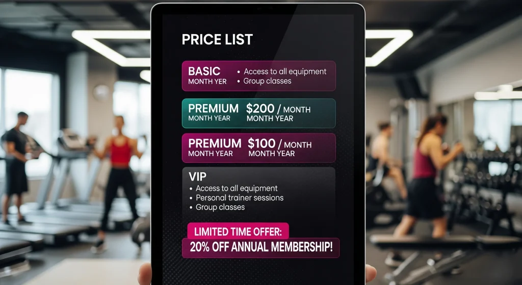 berapa harga member gym