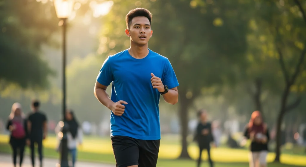 manfaat joging siang hari