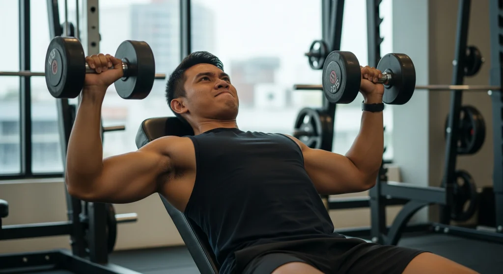 latihan dumbbell chest press