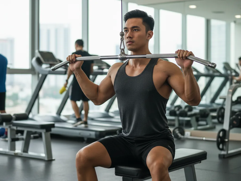 Lat Pulldown Machine - alat gym untuk back